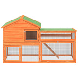 VidaXL Rabbit hutch 185.5x60.5x109.5 cm Solid pine pine brown
