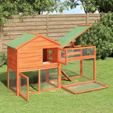 VidaXL Rabbit hutch 185.5x60.5x109.5 cm Solid pine pine brown