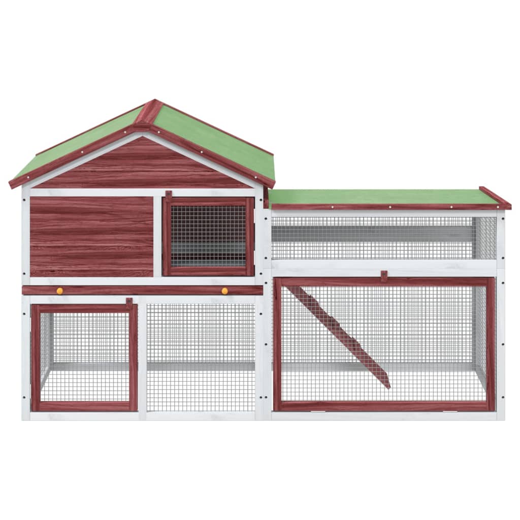 VidaXL Rabbit hutch 185.5x60.5x109.5 cm solid pine mocha -colored