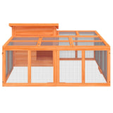 Vidaxl Rabbit Hutch 144x123x67,5 cm Pine solide brun