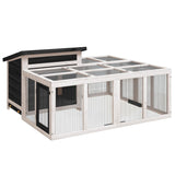 Vidaxl Rabbit hutch 144x123x67.5 cm Solid pine Gray