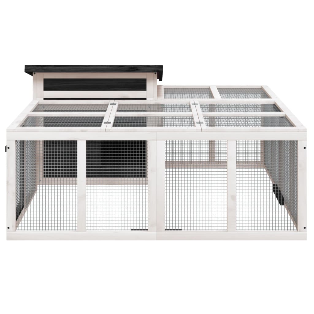 Vidaxl Rabbit hutch 144x123x67.5 cm Solid pine Gray