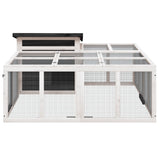 Vidaxl Rabbit hutch 144x123x67.5 cm Solid pine Gray