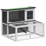 Vidaxl Rabbit Hutch 102x90x84.5 cm Gris de pin solide