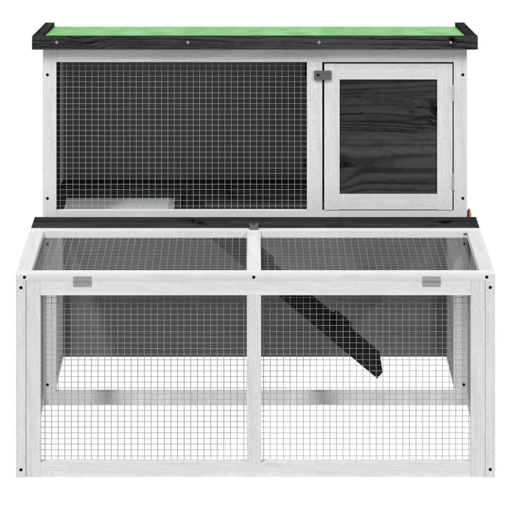 Vidaxl Rabbit Hutch 102x90x84.5 cm Gris de pin solide