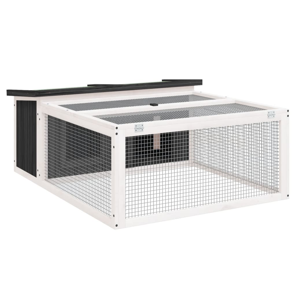 Vidaxl Rabbit hutch 117.5x97x47.5 cm Solid pine Gray Gray