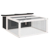 Vidaxl Rabbit hutch 117.5x97x47.5 cm Solid pine Gray Gray