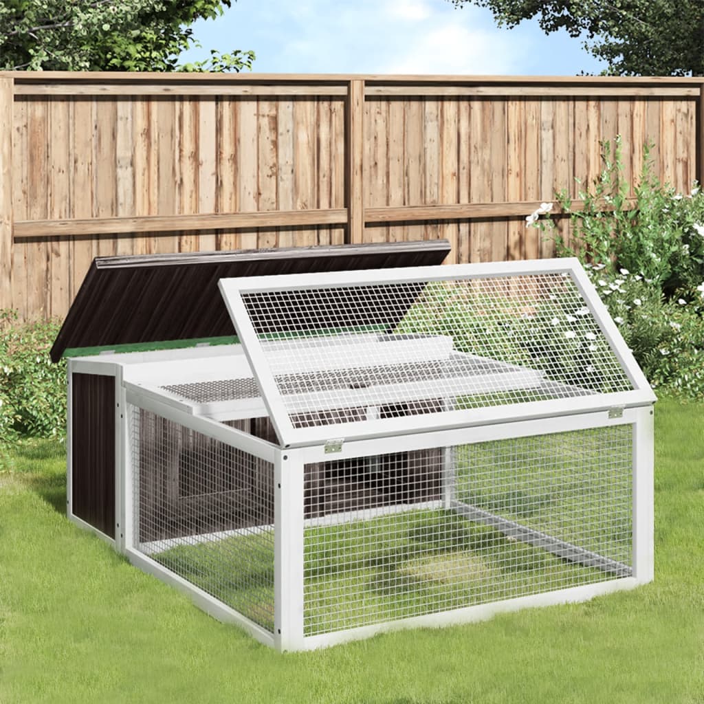 Vidaxl Rabbit hutch 117.5x97x47.5 cm Solid pine Gray Gray