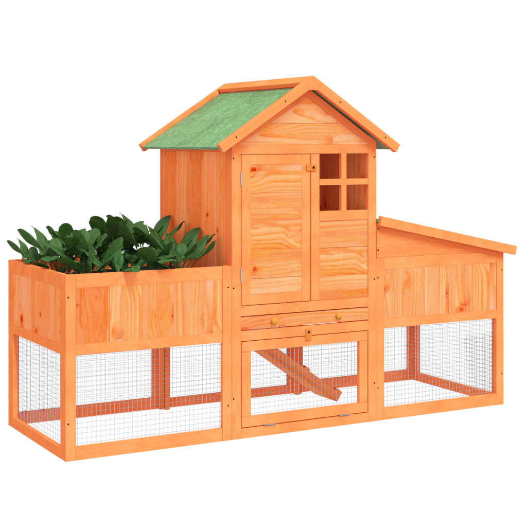 Vidaxl Rabbit Hutch 170x63x113 cm Pine solide brun