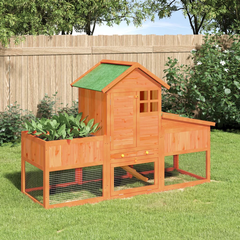 Vidaxl Rabbit Hutch 170x63x113 cm Pine solide brun