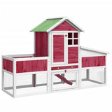 Vidaxl Rabbit Hutch 170x63x113 cm Pine solide rouge