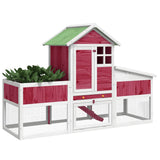 Vidaxl Rabbit Hutch 170x63x113 cm Pine solide rouge