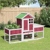 Vidaxl Rabbit Hutch 170x63x113 cm Pine solide rouge