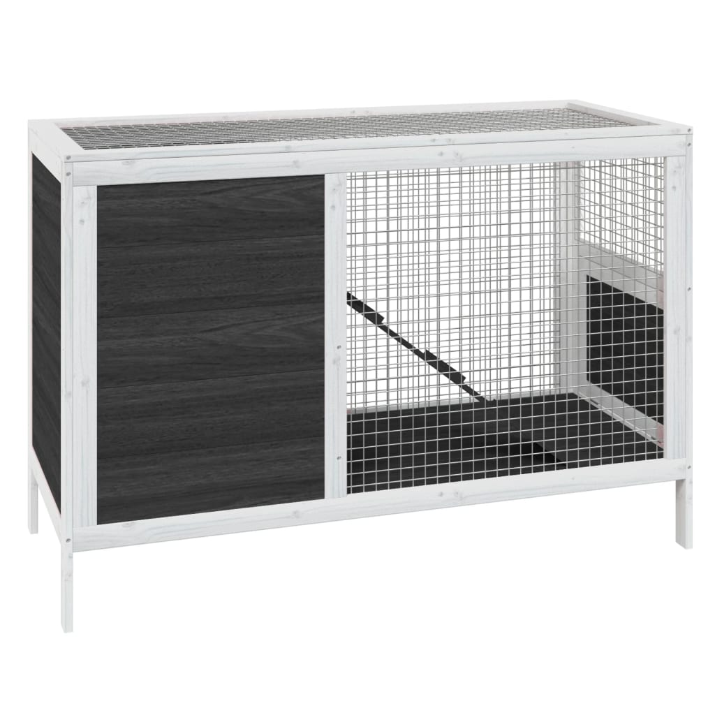 VidaXL Rabbit hutch 103x44x69.5 cm Solid pine Gray