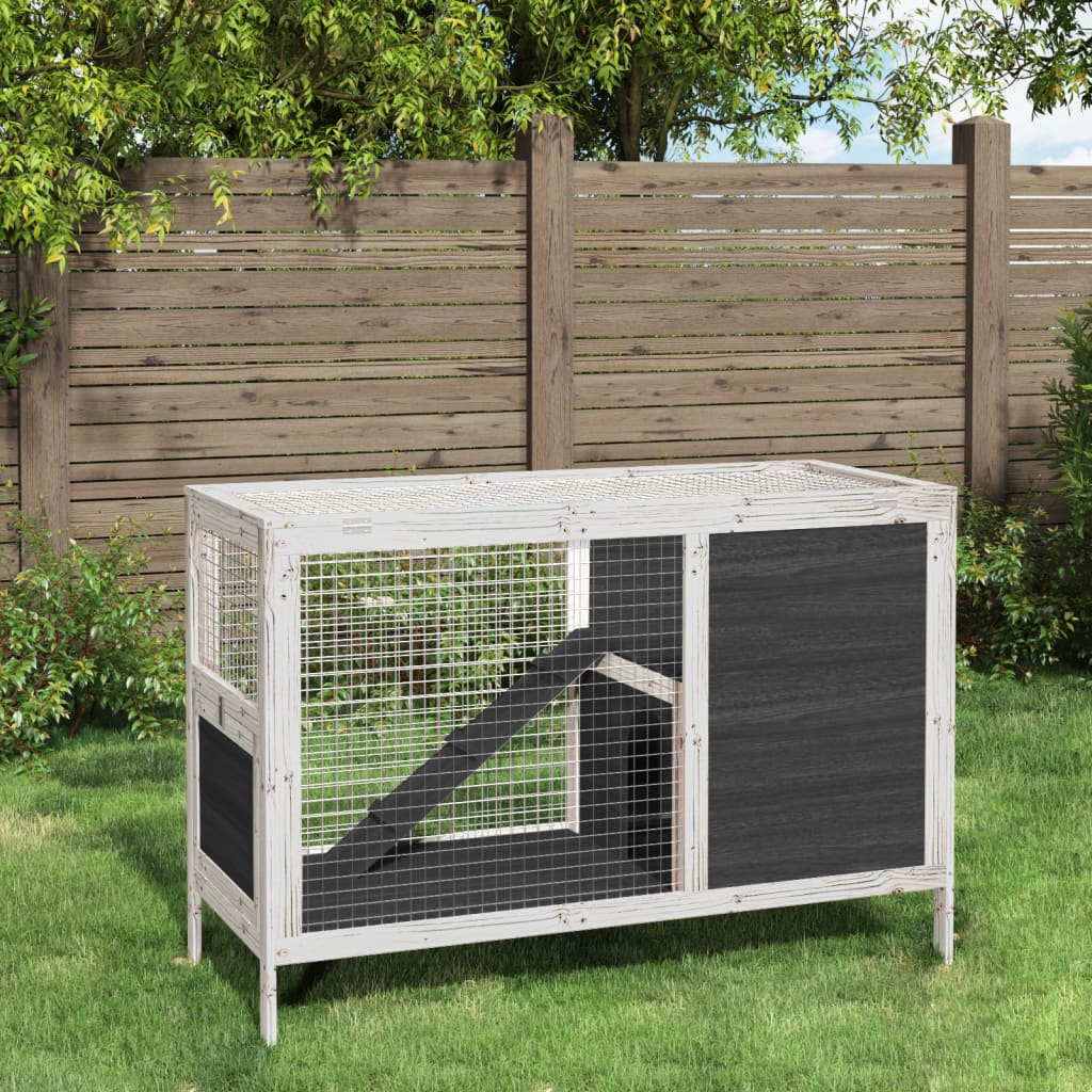 VidaXL Rabbit hutch 103x44x69.5 cm Solid pine Gray