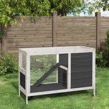 VidaXL Rabbit hutch 103x44x69.5 cm Solid pine Gray