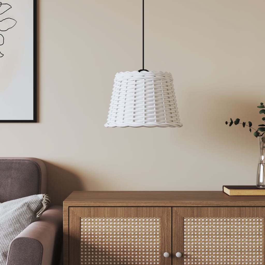 Vidaxl Techo de lámpara Ø30x20 cm de mimbre blanco