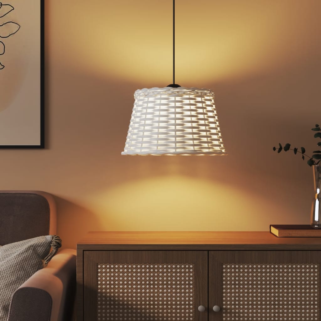 Abstrape à lampe de plafond Vidaxl Ø38x23 cm en osier blanc