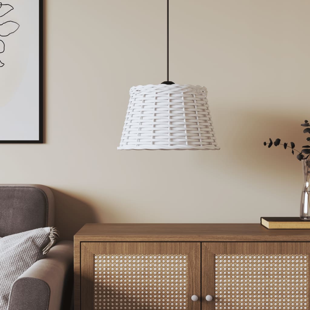 Abstrape à lampe de plafond Vidaxl Ø38x23 cm en osier blanc