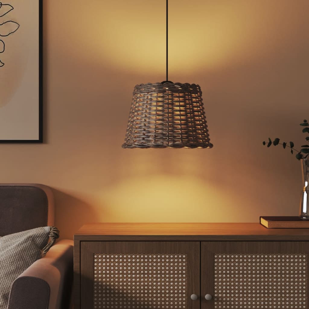 Vidaxl stropní lampová stín Ø30x20 cm proutěná hnědá