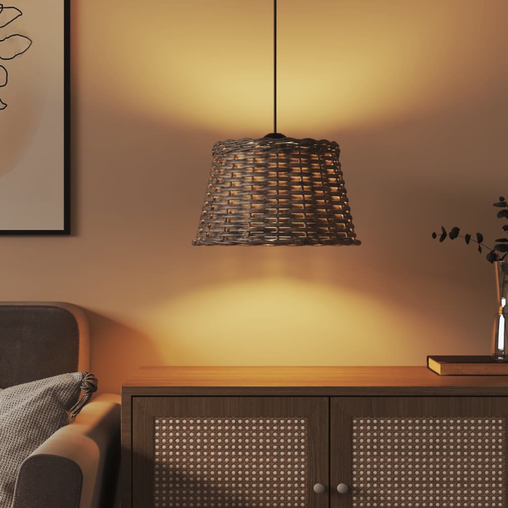 Vidaxl stropní lampová stín Ø38x23 cm proutěná hnědá