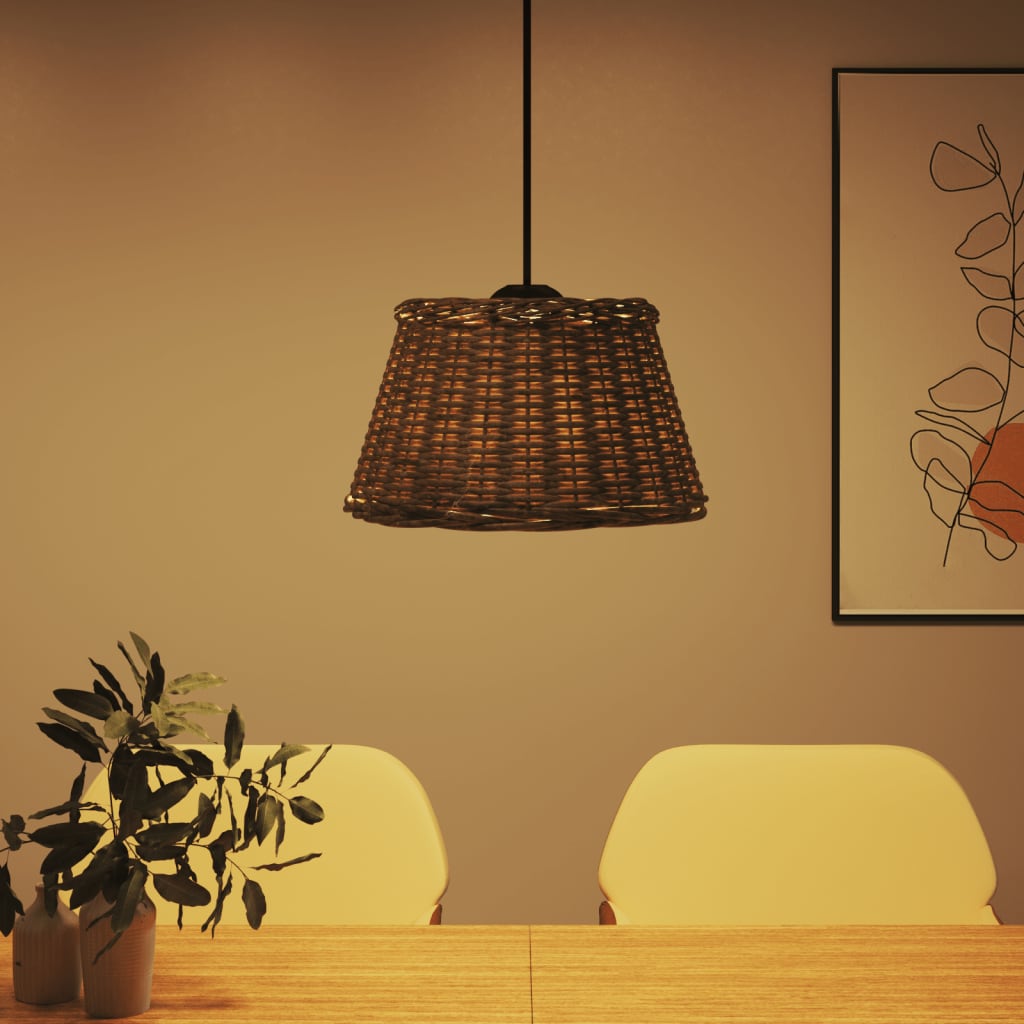 Vidaxl loft lampeskærm Ø50x30 cm kurvbrun