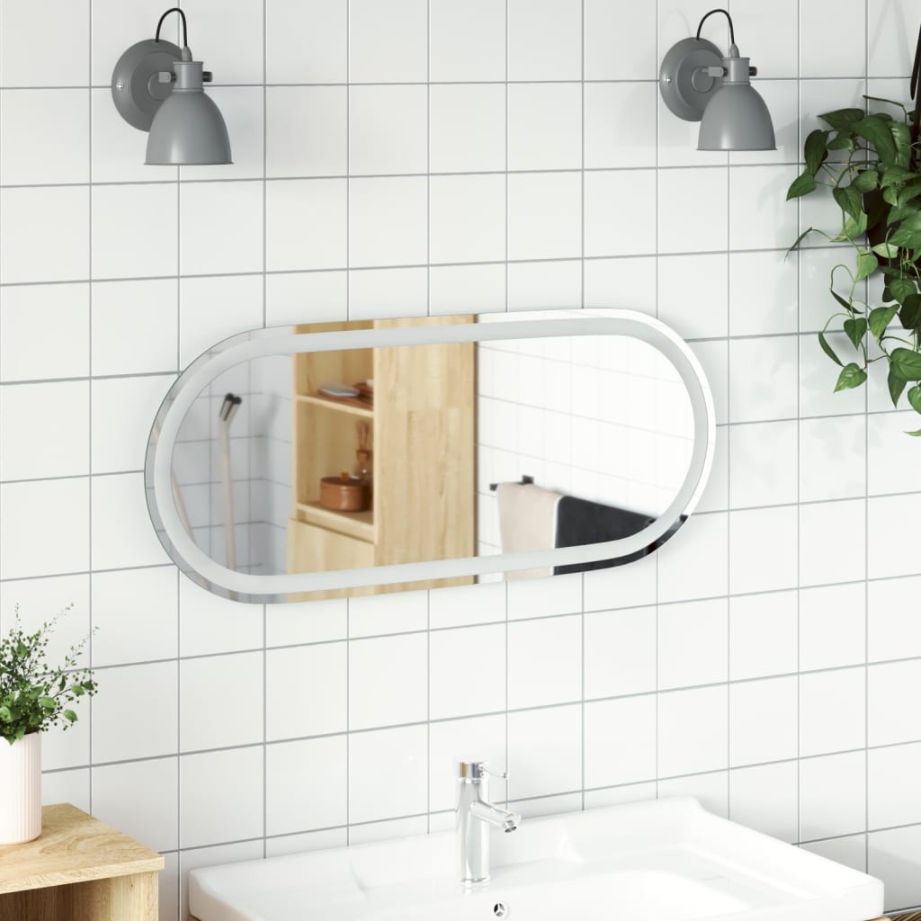 Vidaxl Badezimmerspiegel LED Oval 80x35 cm