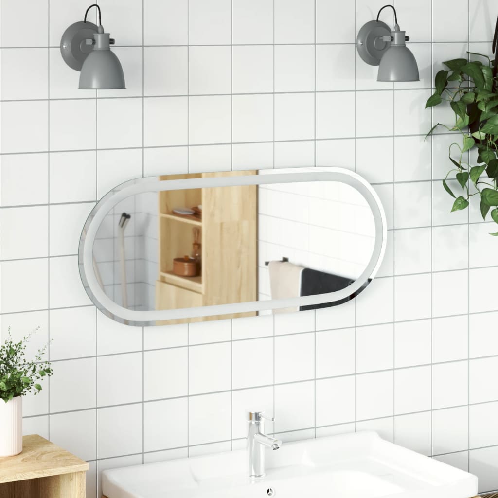 Vidaxl Buedzëmmer Spigel Led Oval 90x40 cm