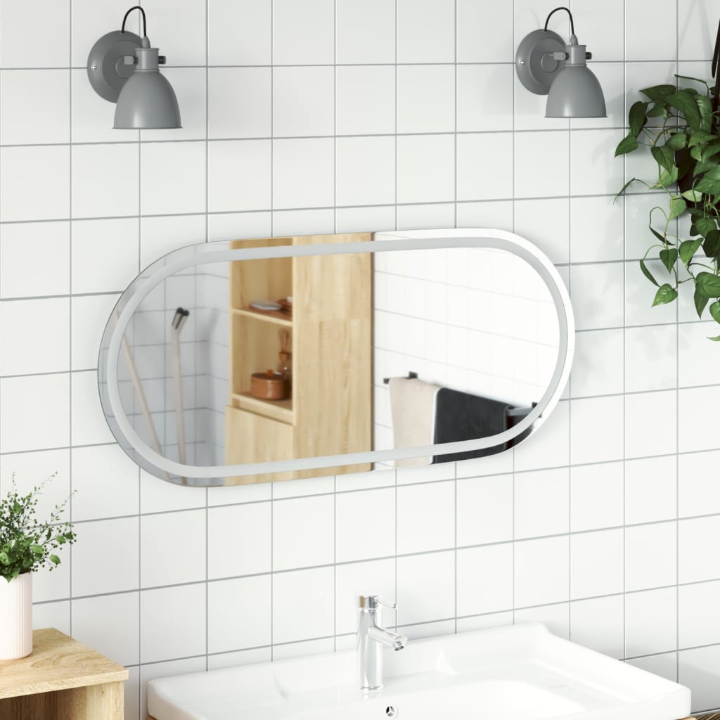 Vidaxl Buedzëmmer Spigel Led Oval 100x45 cm