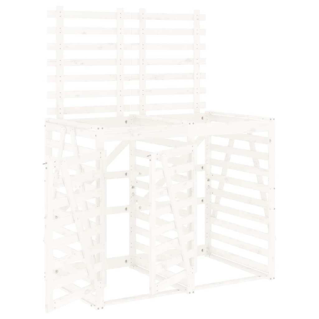 Vidaxl container storage double solid pine white