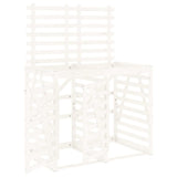 Vidaxl container storage double solid pine white