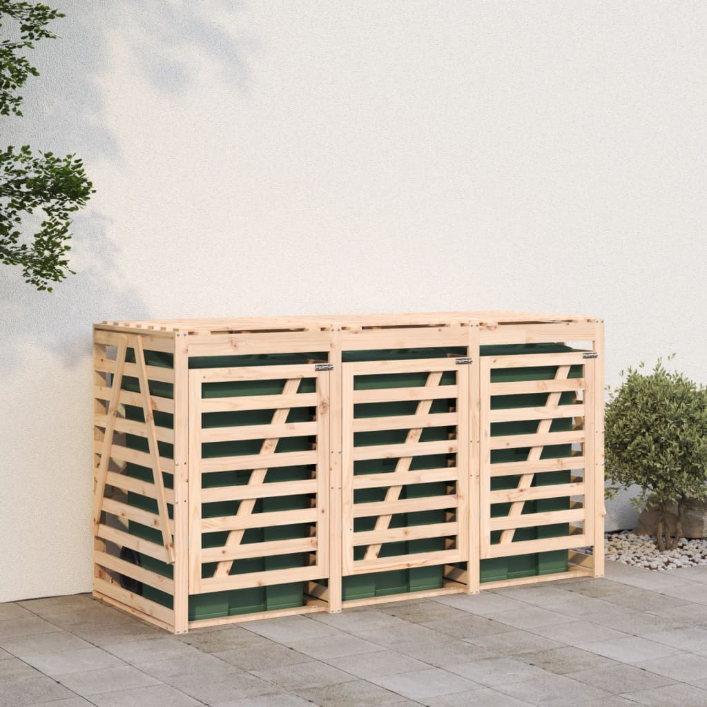 Vidaxl container storage triple solid pine