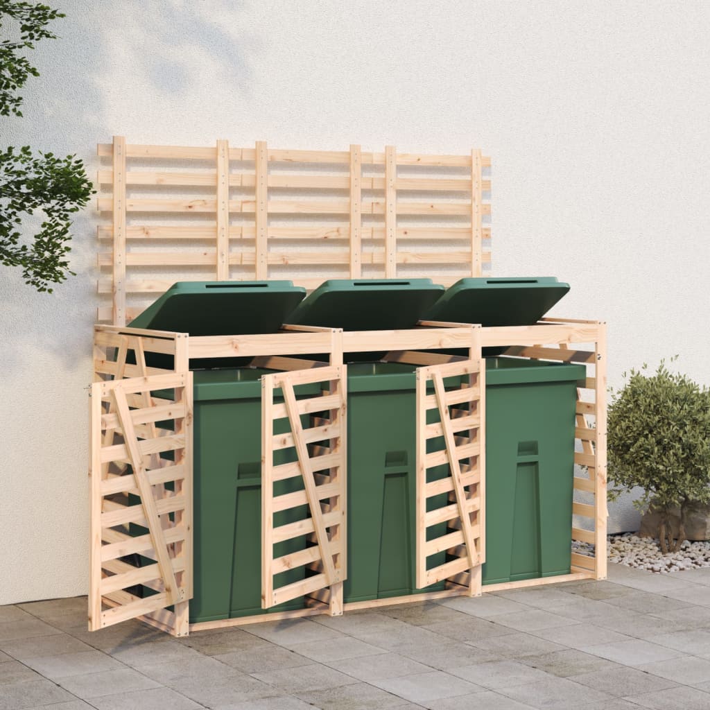Vidaxl container storage triple solid pine