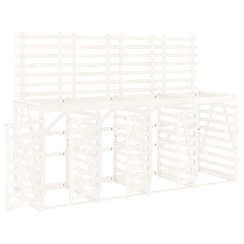 Vidaxl container storage four -time solid pine white