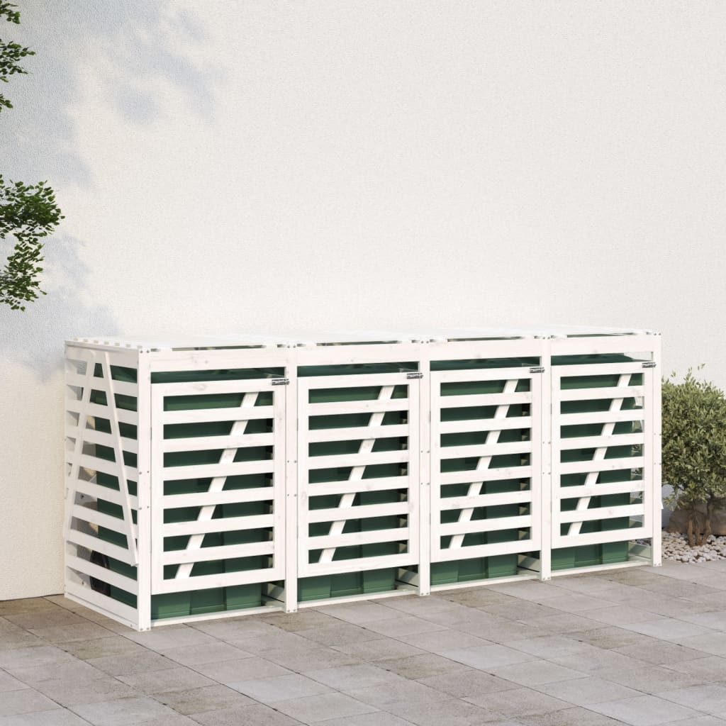 Vidaxl container storage four -time solid pine white