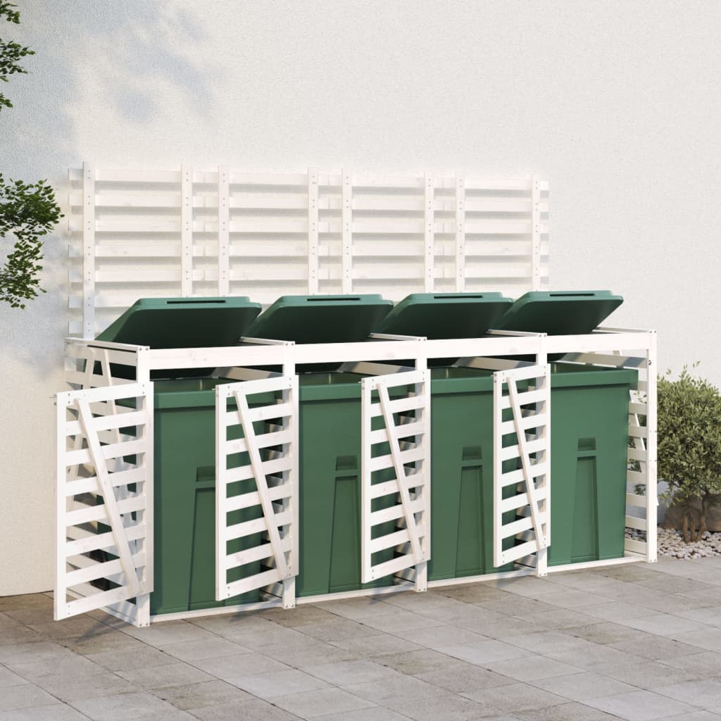 Vidaxl container storage four -time solid pine white