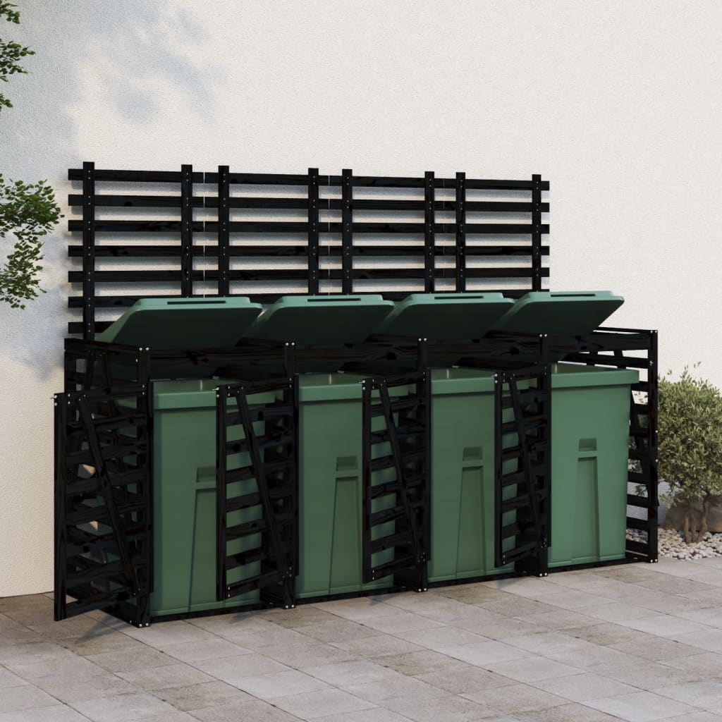 Vidaxl container storage four -time solid pine black