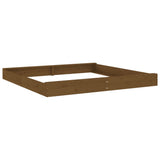 Vidaxl sandbox with benches square solid pine honey brown