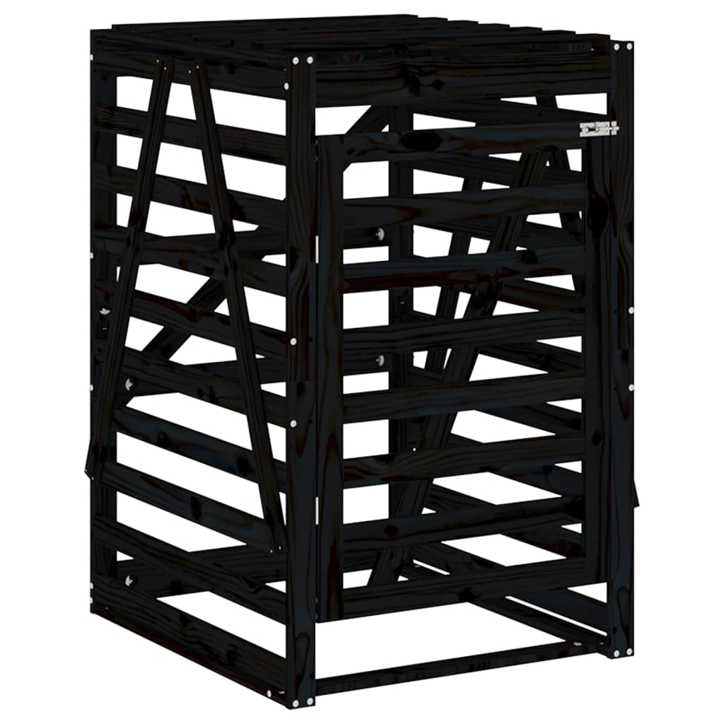 VIDAXL -Containerspeicher 84x90x128,5 cm Festkiefer Kiefernschwarz schwarz