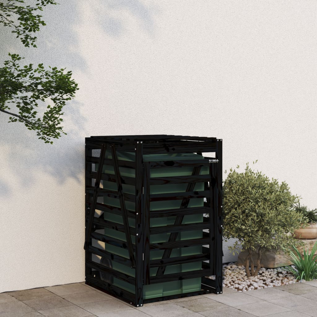 VIDAXL -Containerspeicher 84x90x128,5 cm Festkiefer Kiefernschwarz schwarz