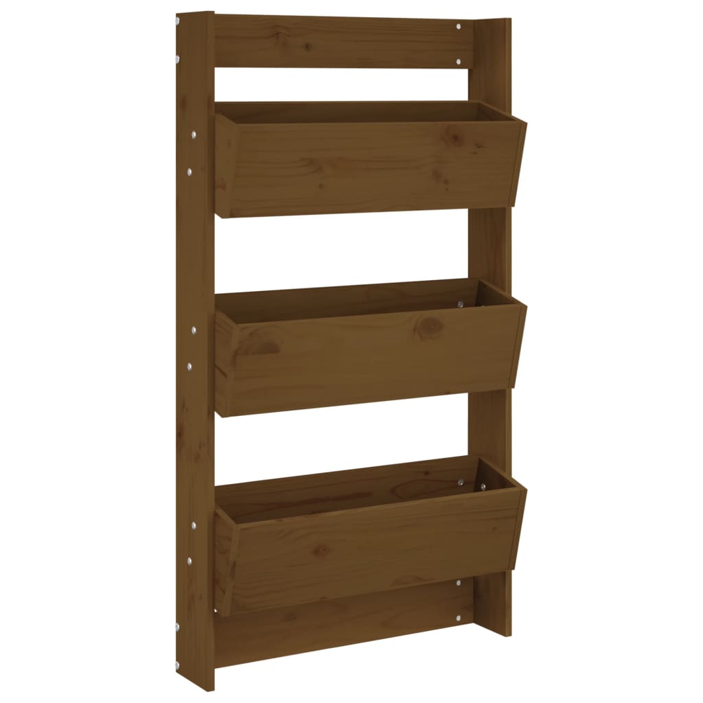 VidaXL Planter Wall 3-Layer 60x18.5x110 cm Pine wood Honey brown