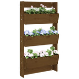 VidaXL Planter Wall 3-Layer 60x18.5x110 cm Pine wood Honey brown