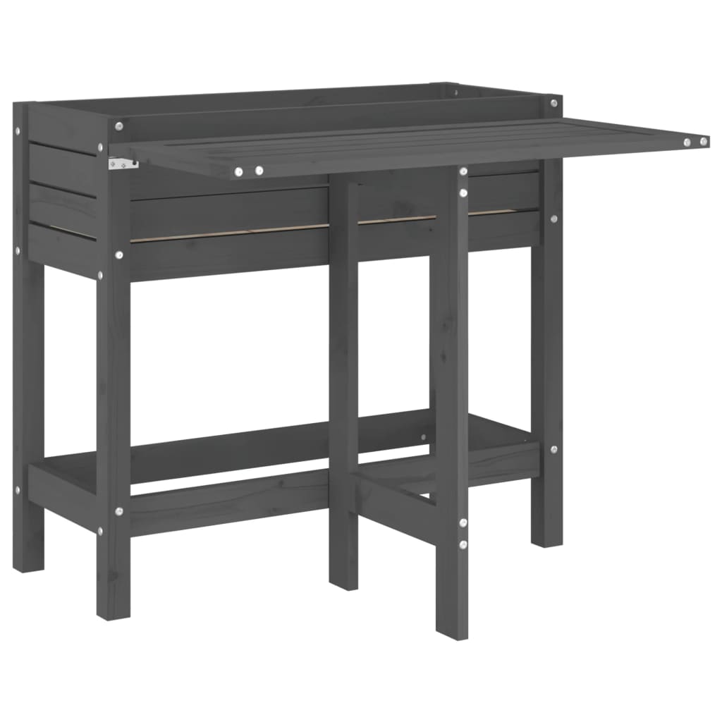 VidaXL Planter with folding table top Solid pine gray