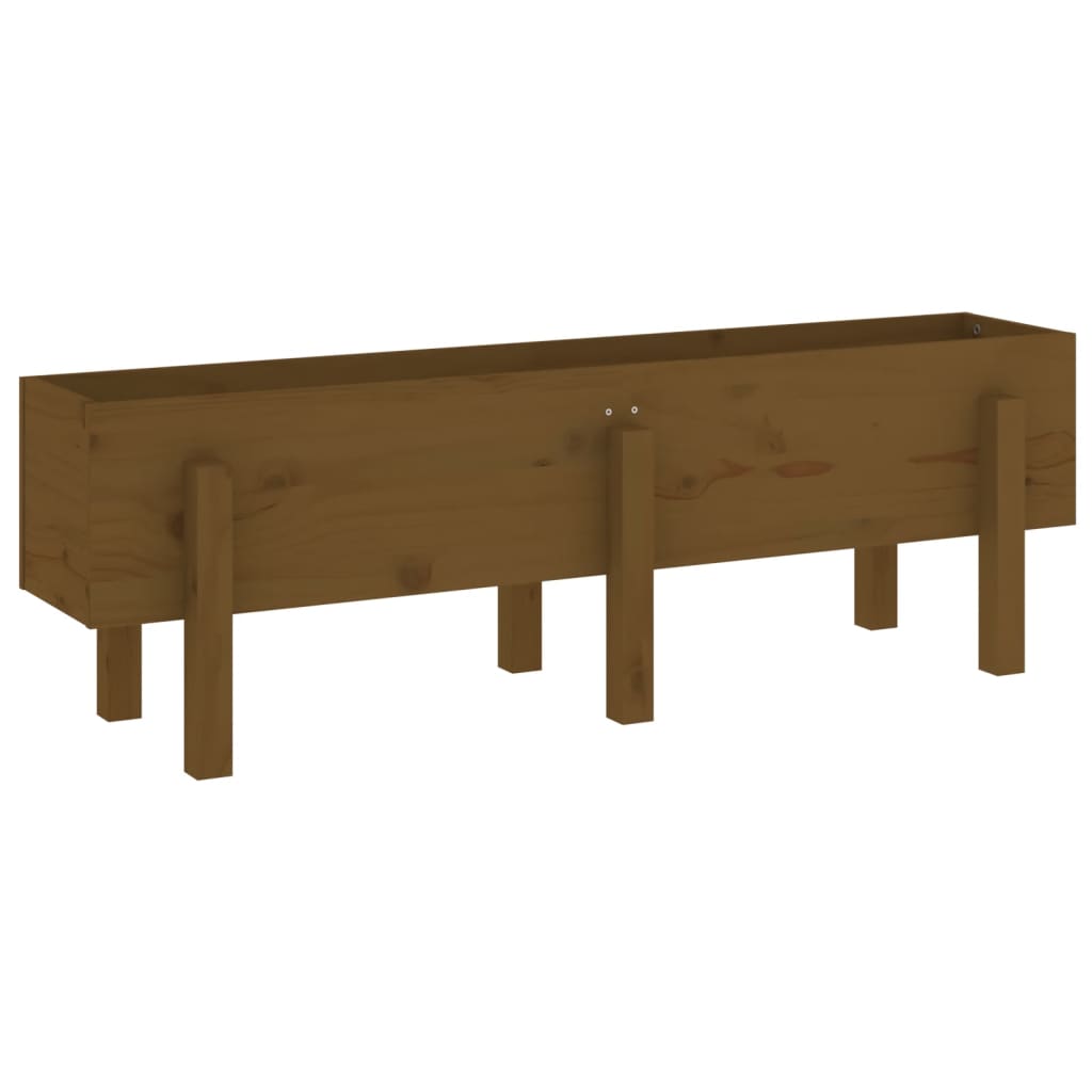 Vidaxl Planter raised 121x30x38 cm Solid pine honey brown