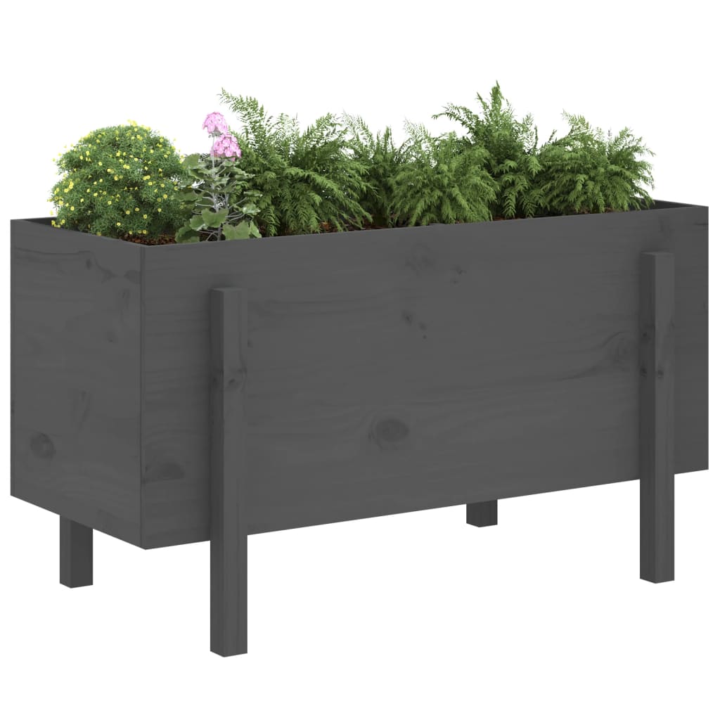 Vidaxl Planter surélevé 101x50x57 cm en pin solide gris