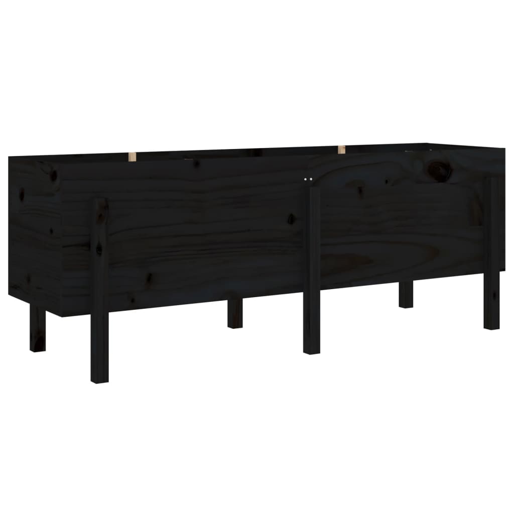 VIDAXL -Pflanzer erhöht 160 x 50 x 57 cm Festkiefer schwarz