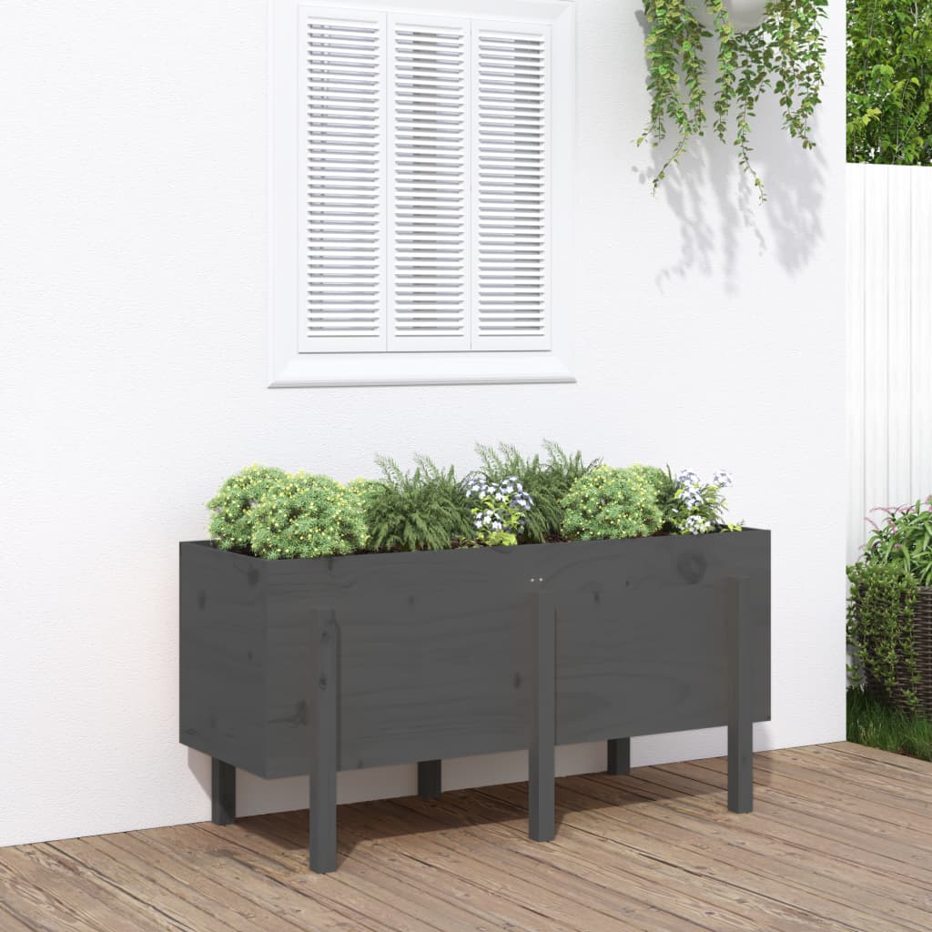 VIDAXL -Pflanzer erhöht 121 x 50 x 57 cm Festkiefergrau