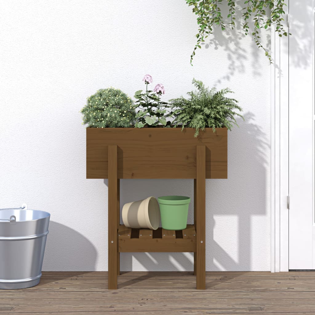 Vidaxl Planungsbox 62x30X69 cm blesséiert Pinie Hunneg brong