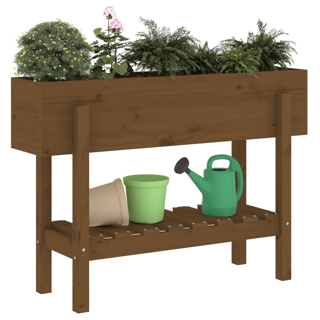 Vidaxl Planter raised 101x30x69 cm Solid pine honey brown
