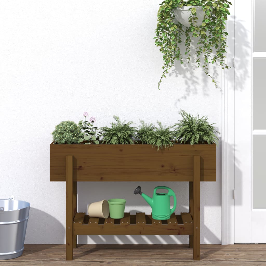 Vidaxl Planter raised 101x30x69 cm Solid pine honey brown